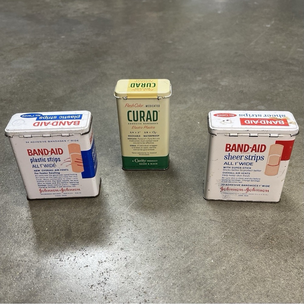 Vintage Band-Aid & Curad Tin Lot (3) - Picture 2 of 7